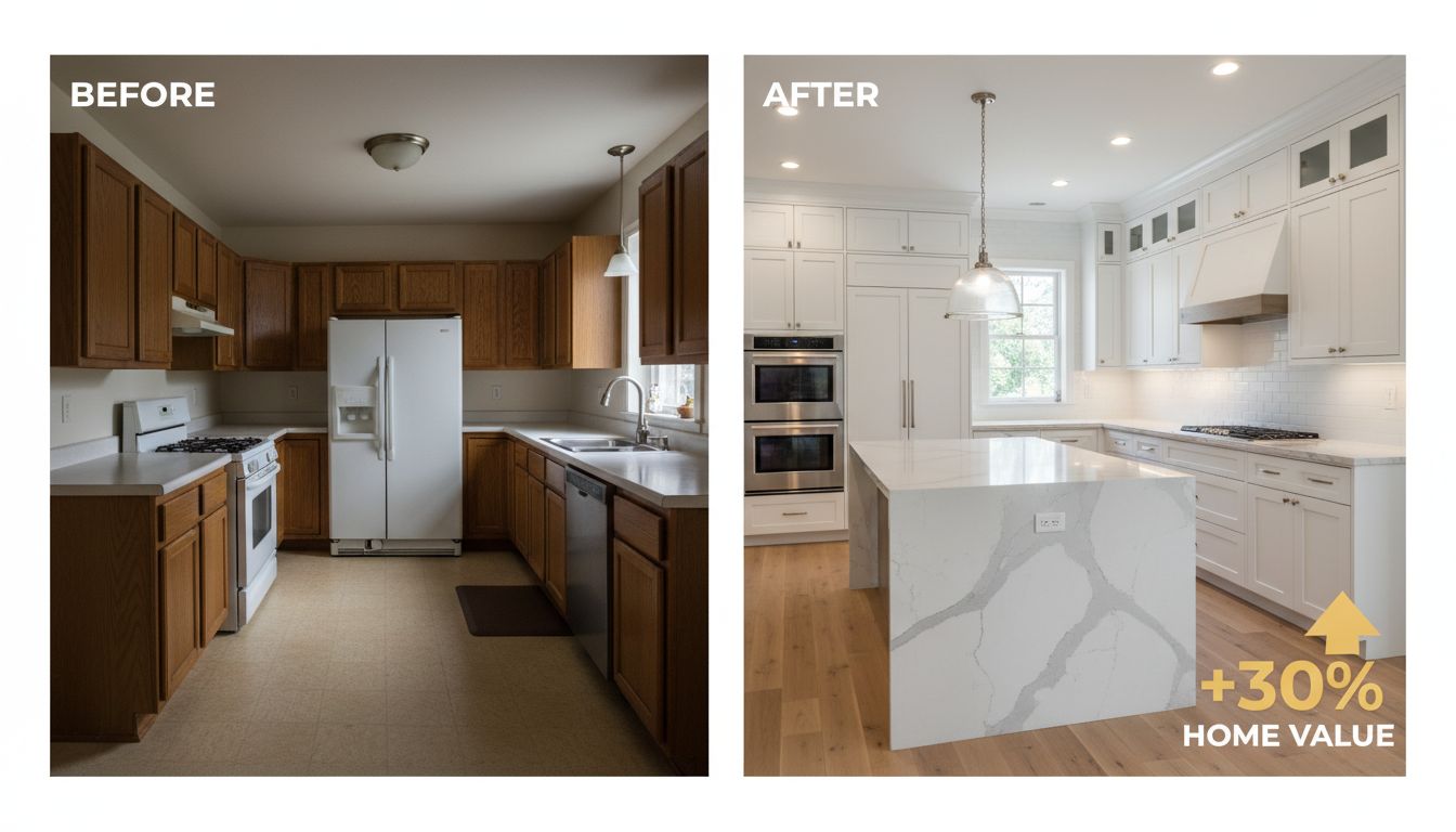 Modern kitchen renovation showcasing high-ROI home improvements