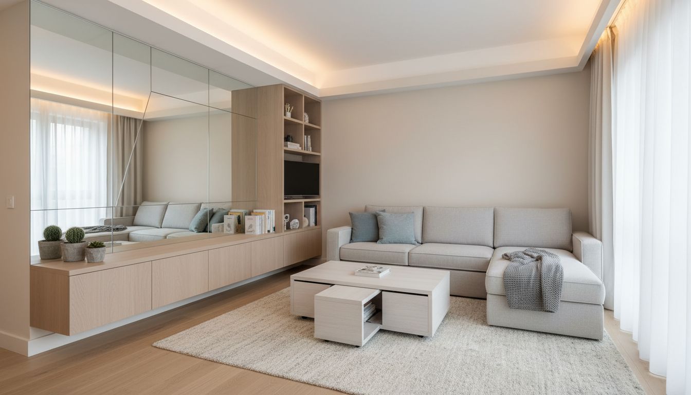 Beautifully designed small living room maximizing space