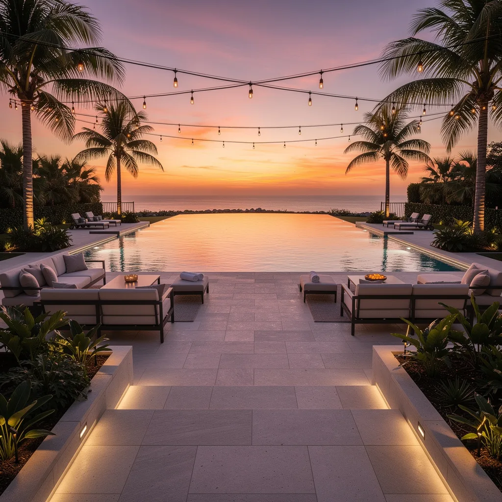 AI-generated luxury backyard pool design visualization with modern landscaping by Deqor AI