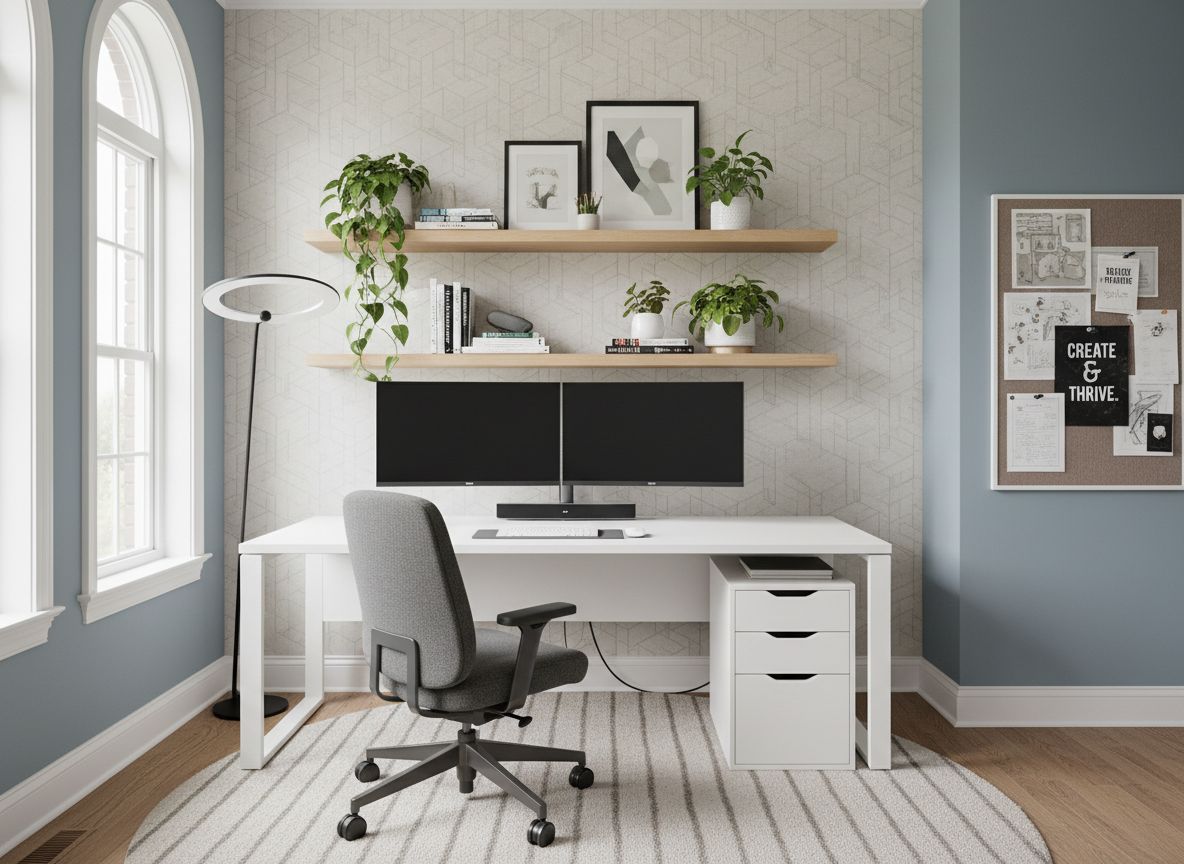 Contemporary office interior architectural render - Deqor AI