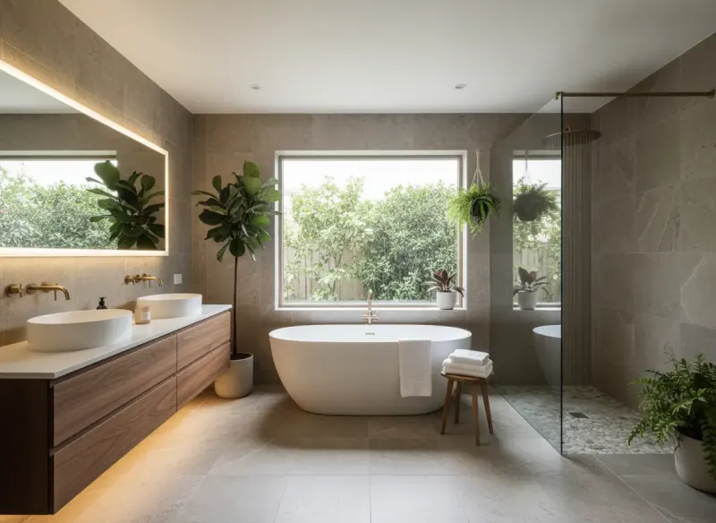 Bathroom AI renovation concept by Deqor AI