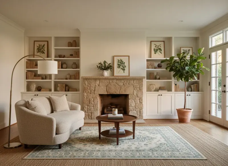 Living Room AI renovation concept by Deqor AI