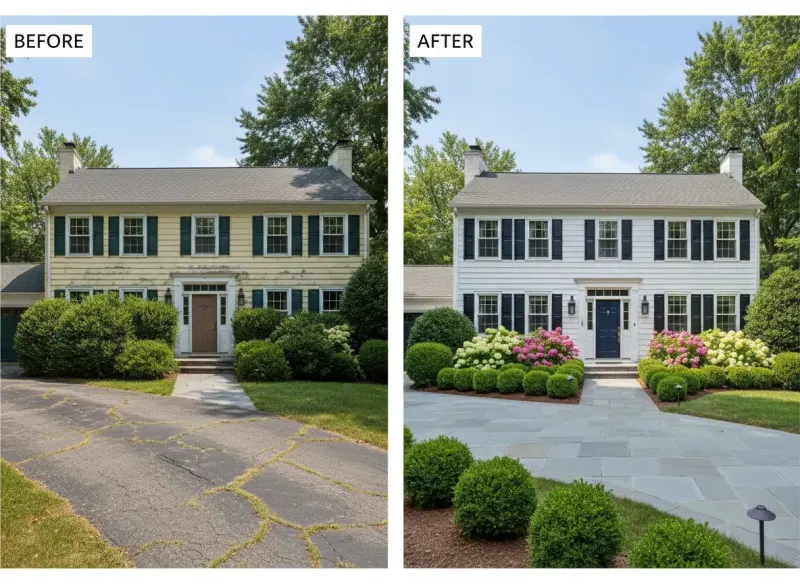 Exterior Curb Appeal - AI virtual staging transformation by Deqor AI