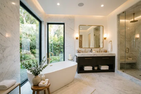 AI Bathroom - 20 interior design transformations by Deqor