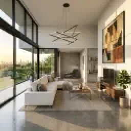 AI contemporary interior design style example by Deqor