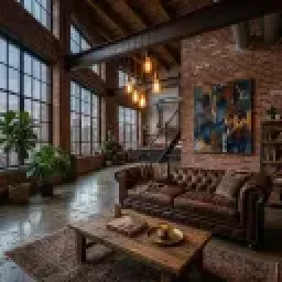 AI industrial & urban interior design style example by Deqor