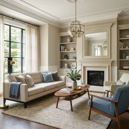 AI transitional interior design style example by Deqor