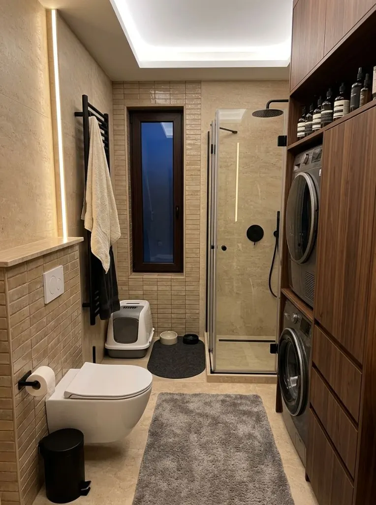 AI redesigned Modern Bathroom Renovation by Deqor